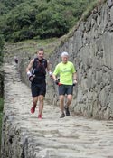 Randy Keith (R) and Chris Brooks near the Finish of the Inca Trail Marathon