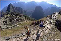 Runners on the final stretch to Machu Picchu.